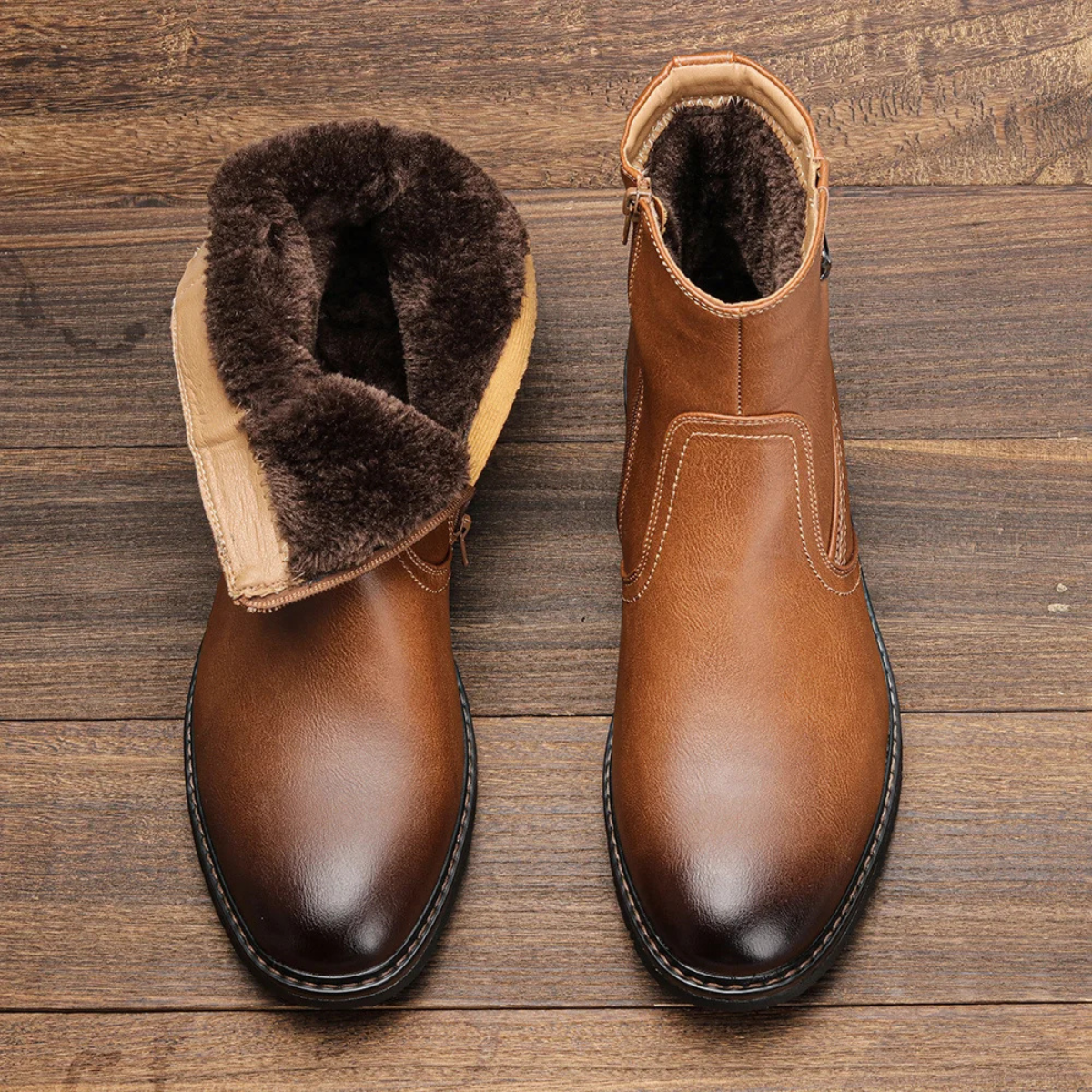 Classic Men's Insulated Leather Ankle Boots