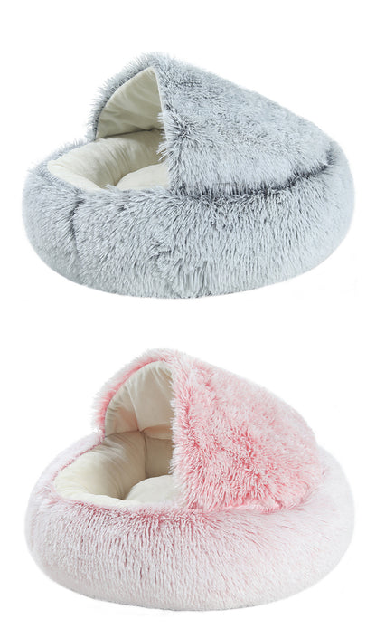 Fluffy Plush Cave Cat Bed