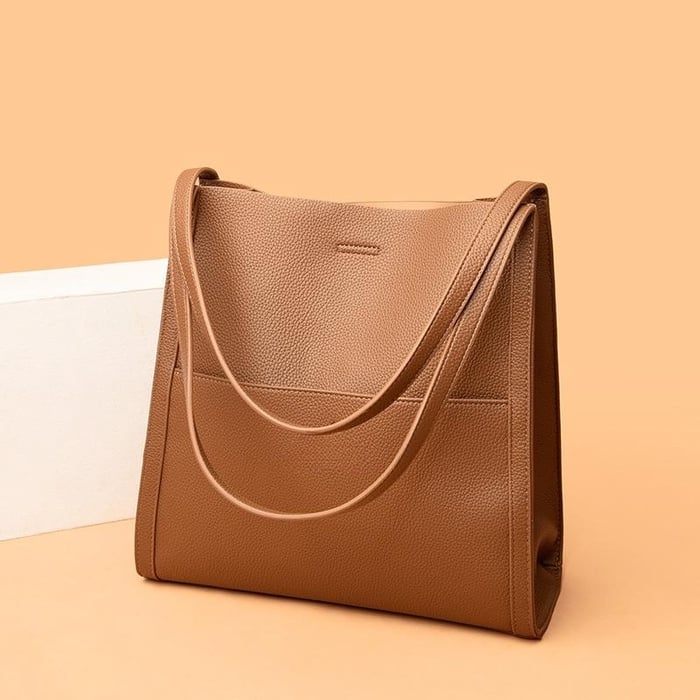 Luxury Red Faux Leather Tote Bag
