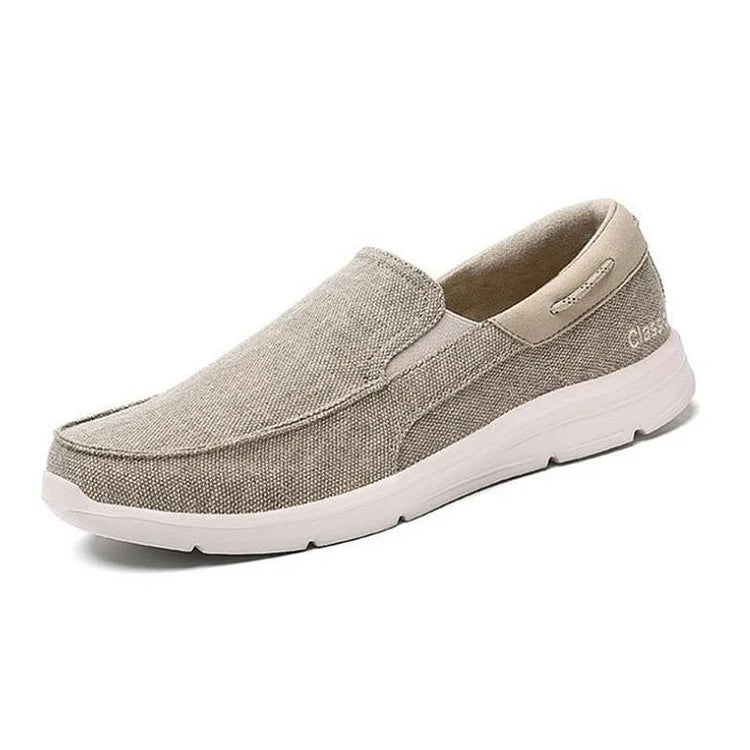 Relaxed Fit Slip On Leather Loafers