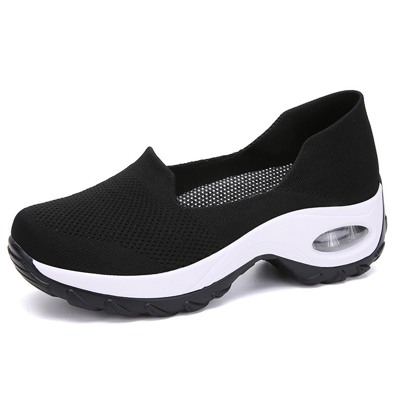Women's Fly-Woven Fabric Athletic Low Heel Sneakers