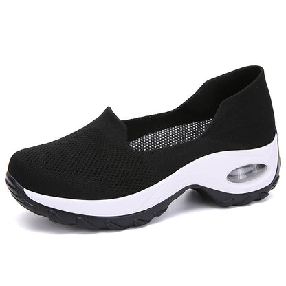 Women's Fly-Woven Fabric Athletic Low Heel Sneakers