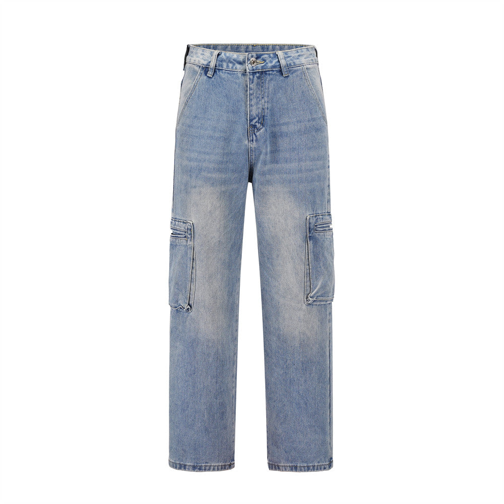 Men's Casual Denim Cargo Jeans