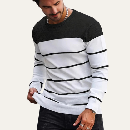 Classic Striped Crew Neck Sweater For Men