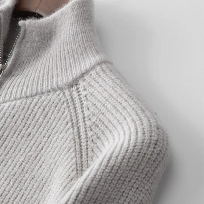 Classic Men's Warm Merino Wool Zip Cardigan