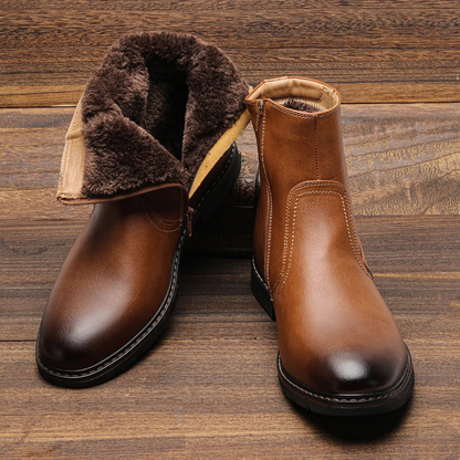 Classic Men's Insulated Leather Ankle Boots