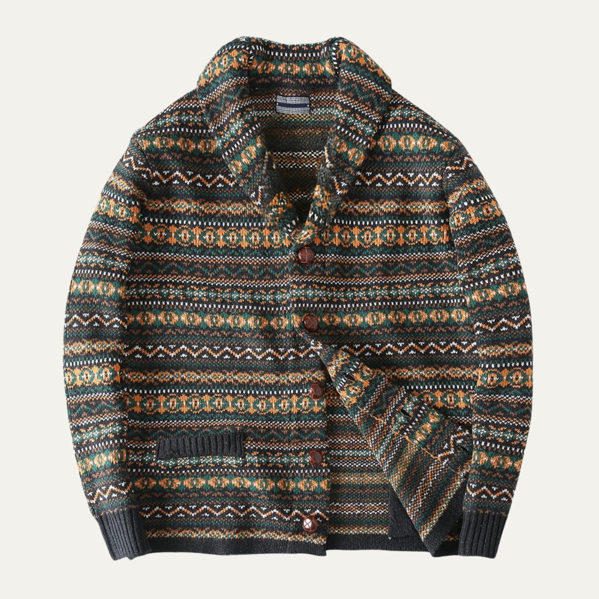 Classic Mens Nordic Wool Knit Winter Sweater