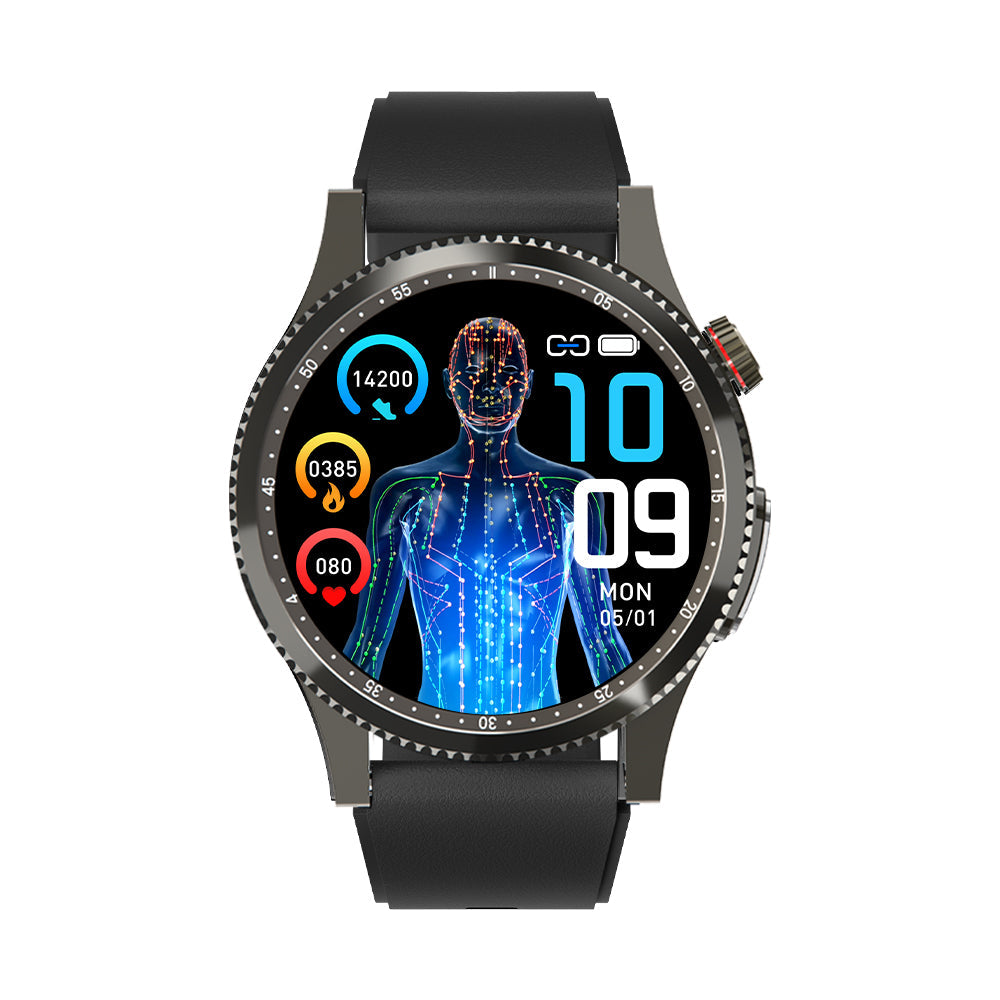 ECG Blood Glucose Uric Acid Cholesterol Stress Monitoring Smartwatch