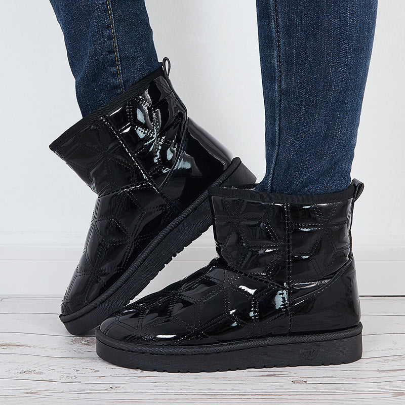 Waterproof Warm Fur Platform Snow Booties Winter Ankle Boots