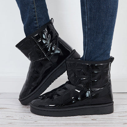 Waterproof Warm Fur Platform Snow Booties Winter Ankle Boots