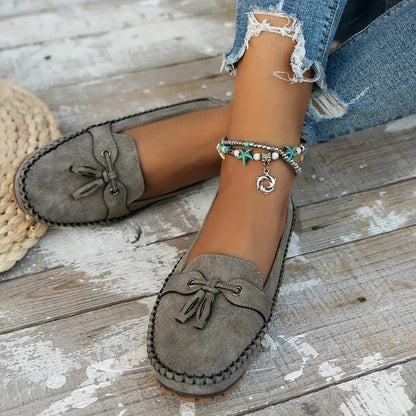 Vintage Loafers – Orthopedic Comfort, Bow Detail, Non-Slip Sole