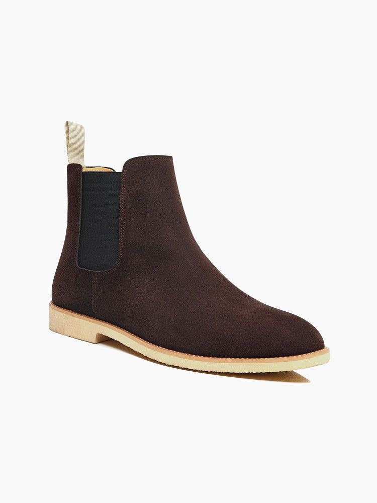 Men's Classic Dark Leather Ankle Boots Comfortable Fit