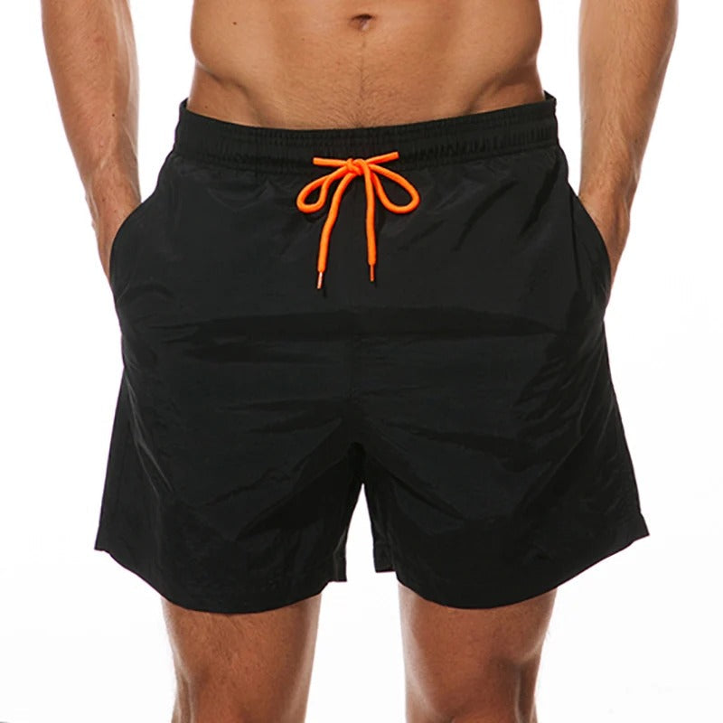 Men's Beach Swim Trunks with Colorful Drawstring