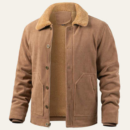 Warm Fleece Lined Men's Corduroy Trucker Jacket