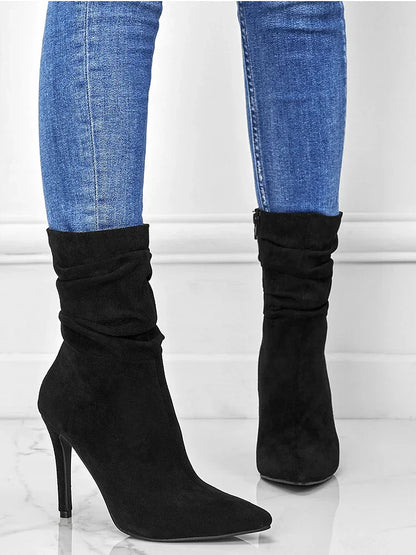 Chic Pointed Toe High Heel Booties