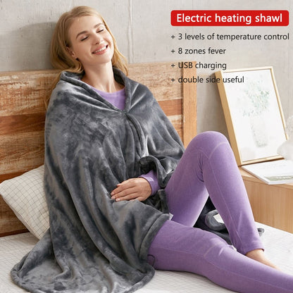 Electric Heating Plush Blanket-USB Heating Warm Shawl