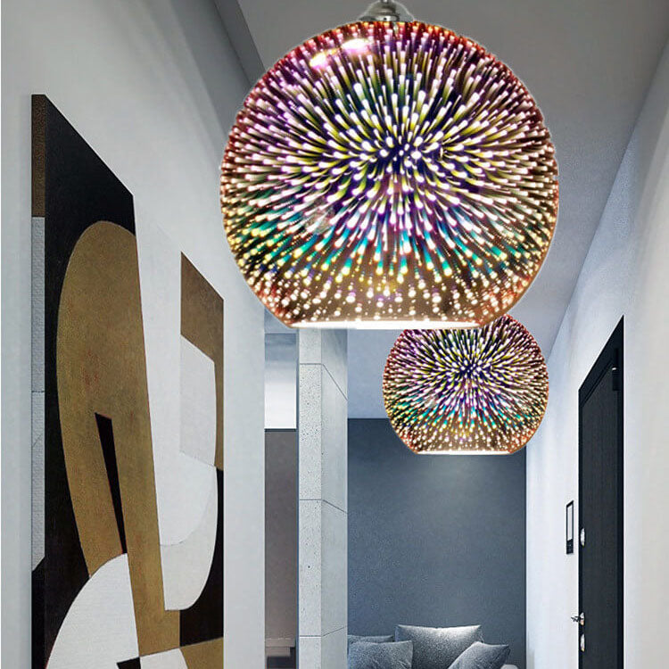 Vibrant Hanging Glass Ceiling Light