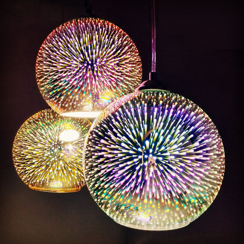 Vibrant Hanging Glass Ceiling Light