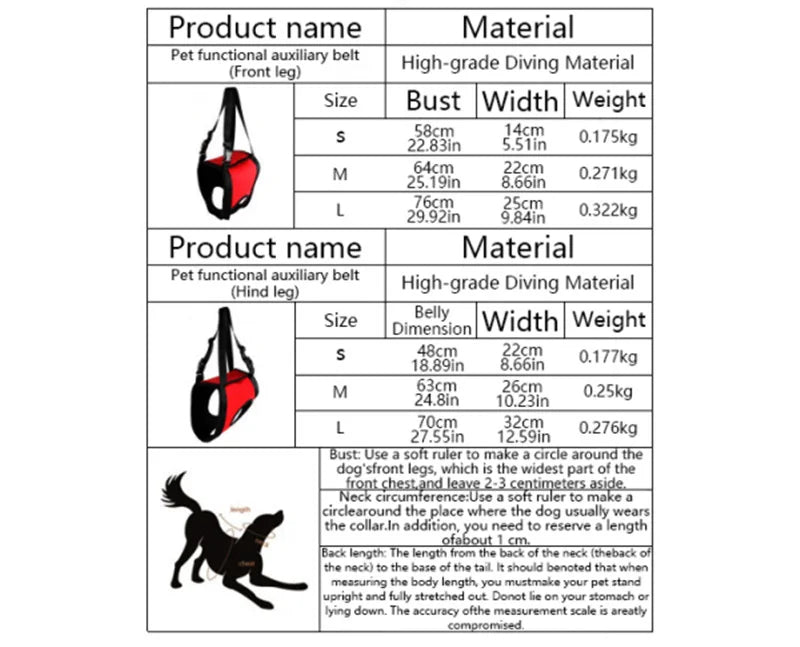 Dog Lift Harness for Dog Front Back Leg