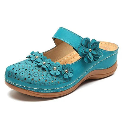 Comfy Floral Slip-On Wedge Sandal