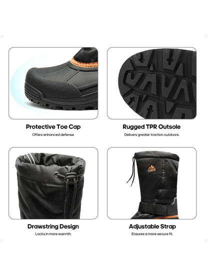 Insulated Snow Boots for Women Black