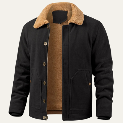 Warm Fleece Lined Men's Corduroy Trucker Jacket