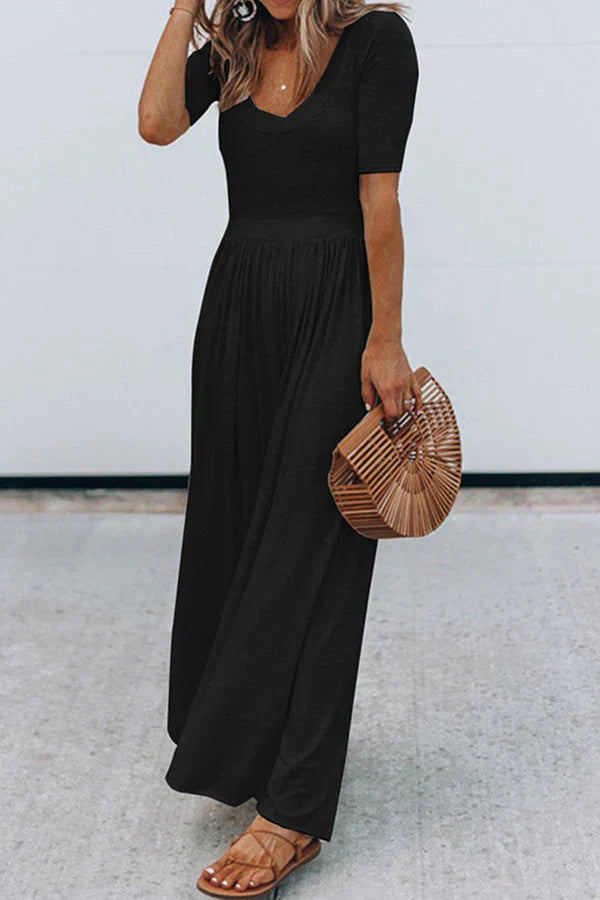 Women's Lightweight V-Neck Summer Jumpsuit