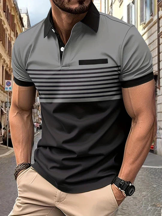 Classic Stripe Short Sleeve Polo Shirt