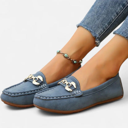Women’s Orthopaedic Slip-On Loafers – Lightweight Support with Gold-Tone Detailing & All-Day Comfort