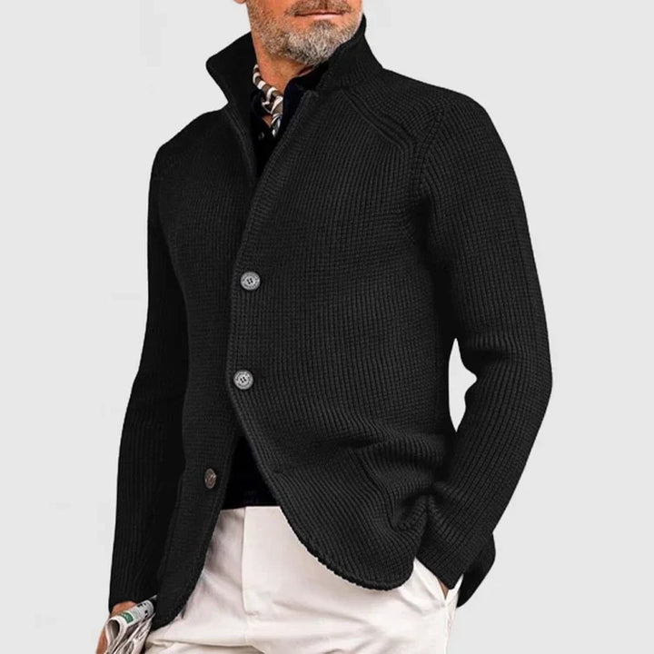 Stylish Mens Knit Coat with Pocket and Fleece Lining