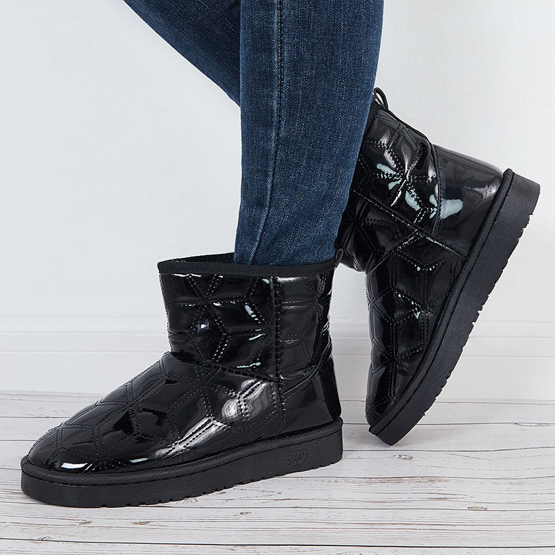 Waterproof Warm Fur Platform Snow Booties Winter Ankle Boots
