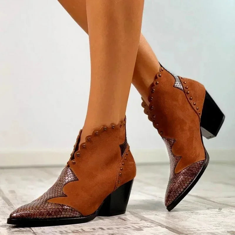 Lace-Up Leather Cowboy Boots