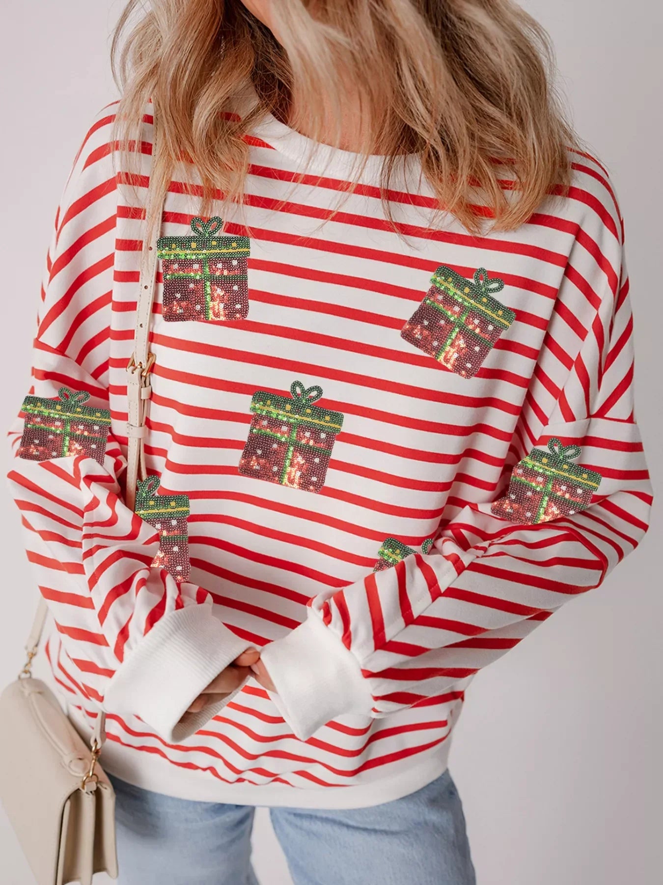 Sparkly Christmas Crew Neck Sweater