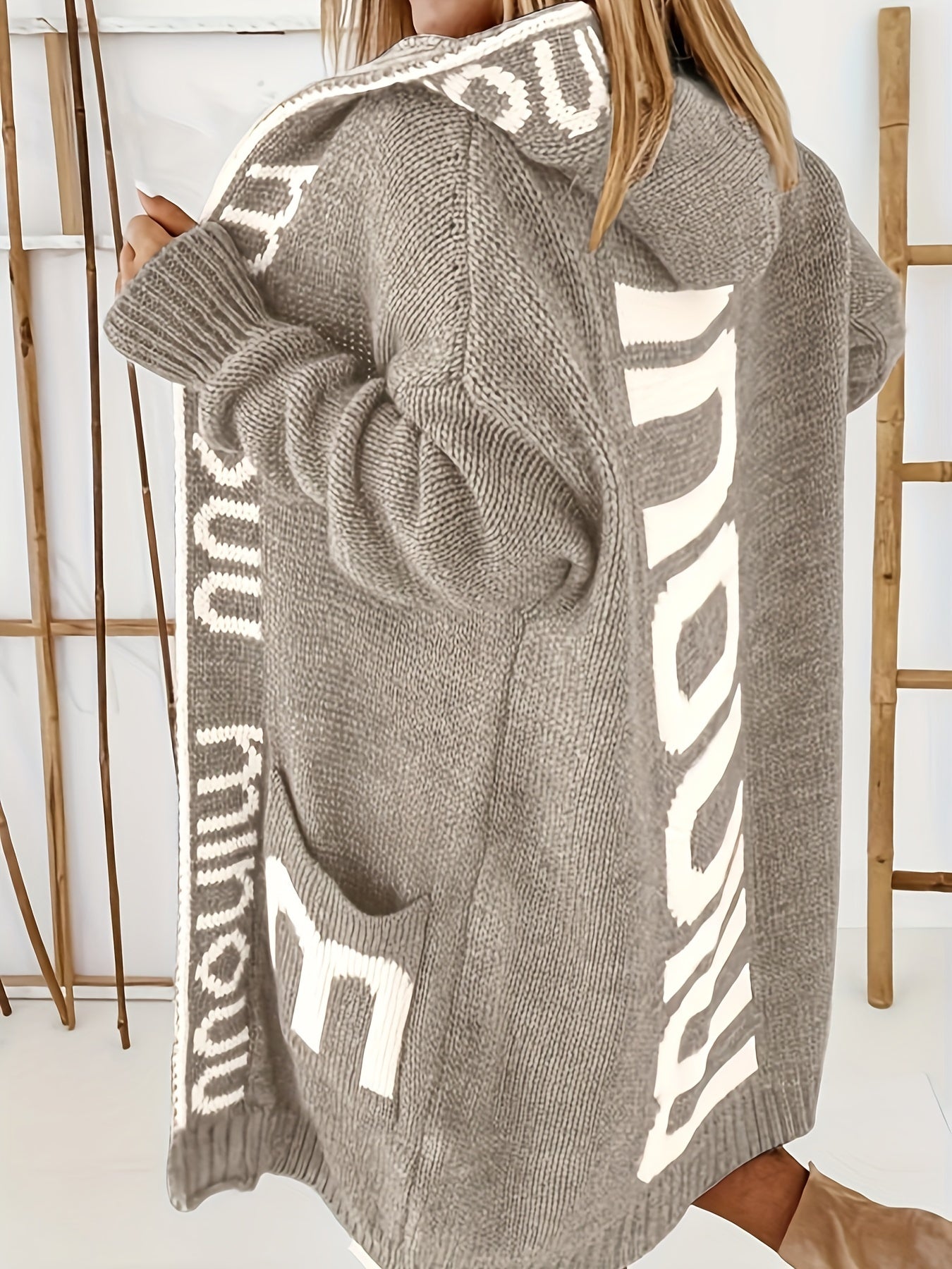 Cozy Blooming Open Cardigan Sweater for Ladies - OutfitLondon