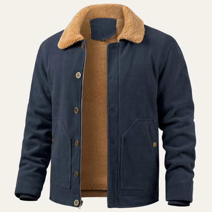 Warm Fleece Lined Men's Corduroy Trucker Jacket