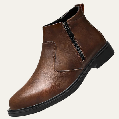 Stylish Men's Leather Zip Up Ankle Boots