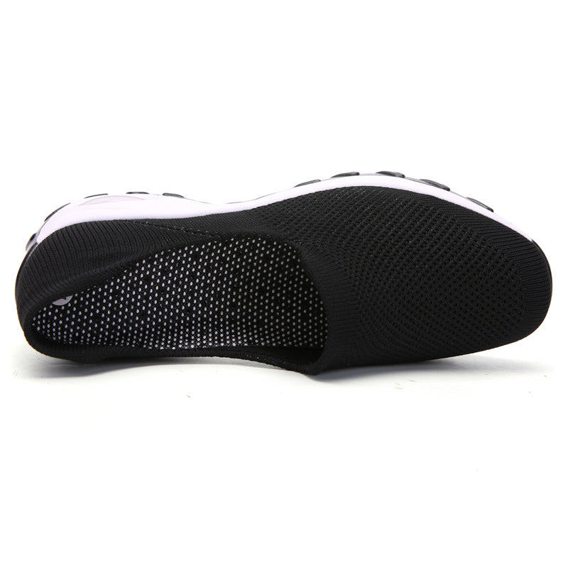Women's Fly-Woven Fabric Athletic Low Heel Sneakers
