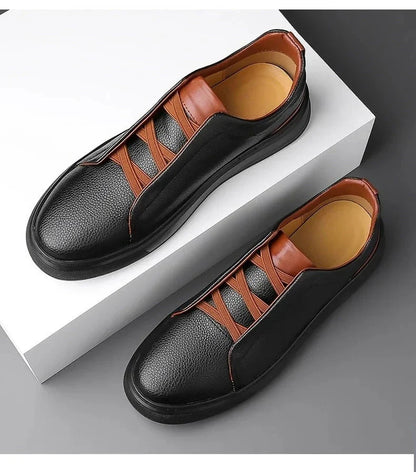 Leather Crossover Sneakers