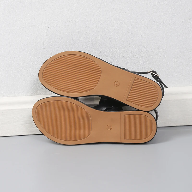 Roman Women Flat Leather Sandals