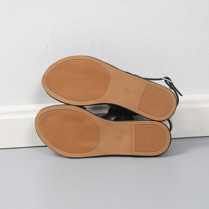 Roman Women Flat Leather Sandals