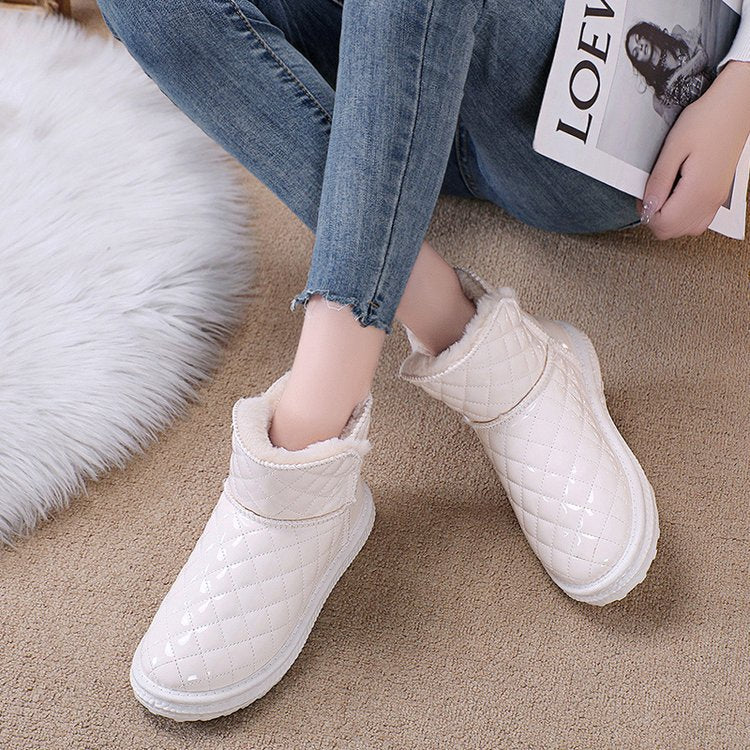 Warm Fur Lined Winter Booties Furry Waterproof Snow Ankle Boots