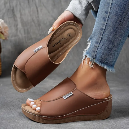 Comfortable Arch Support Slides – Women’s Solid Color Sandals – Breathable