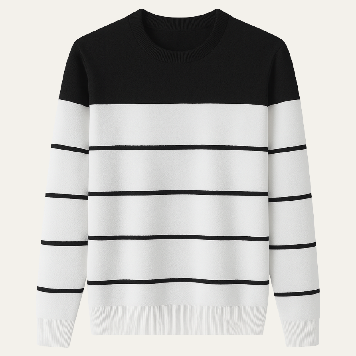 Classic Striped Crew Neck Sweater For Men - OutfitLondon