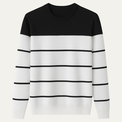 Classic Striped Crew Neck Sweater For Men - OutfitLondon
