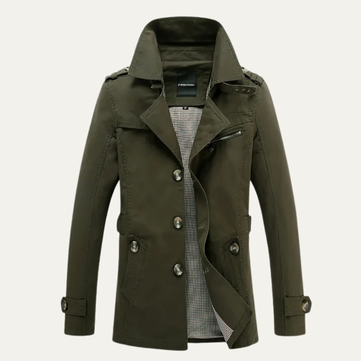 Timeless Mens Double Breasted Long Coat