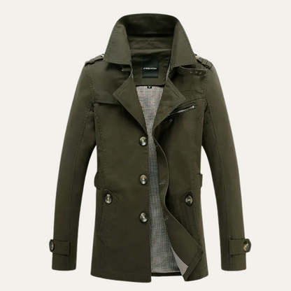 Timeless Mens Double Breasted Long Coat