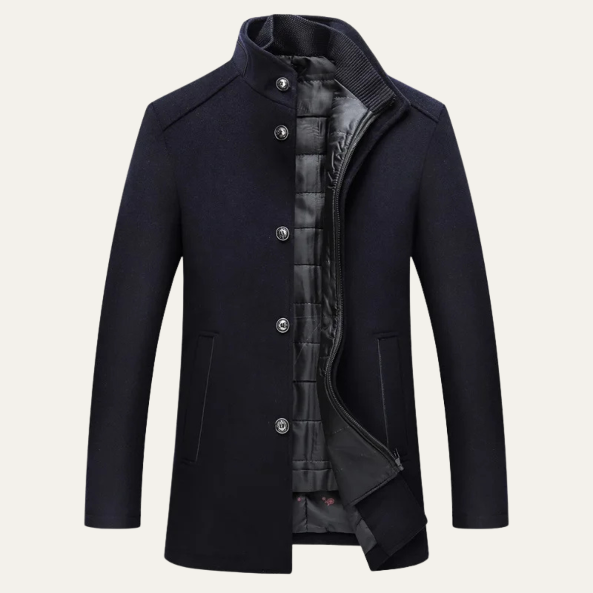 Thermal Mens Wool Coat with Insulated Lining