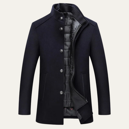 Thermal Mens Wool Coat with Insulated Lining