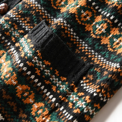Men's Textured Crew Neck Sweater Cardigan