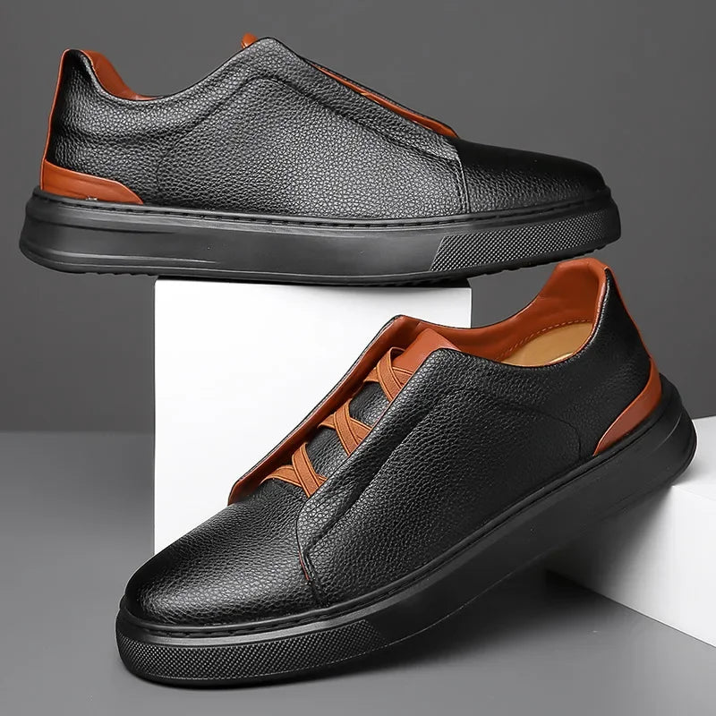 Leather Crossover Sneakers